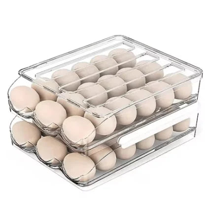 Kitchen Egg Organizer with Rolling Drawers