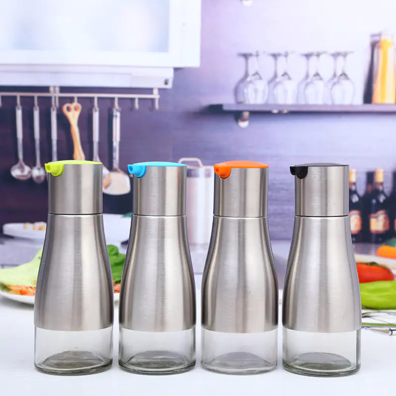 Oil Dispenser with Leak-Proof Stainless Steel Glass