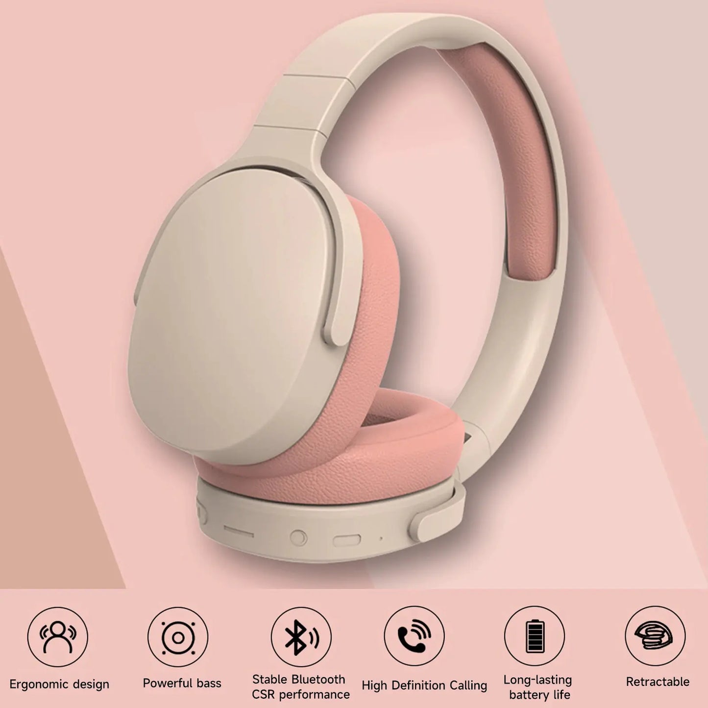 Compact Bluetooth 5.1 Noise-Canceling Headsets