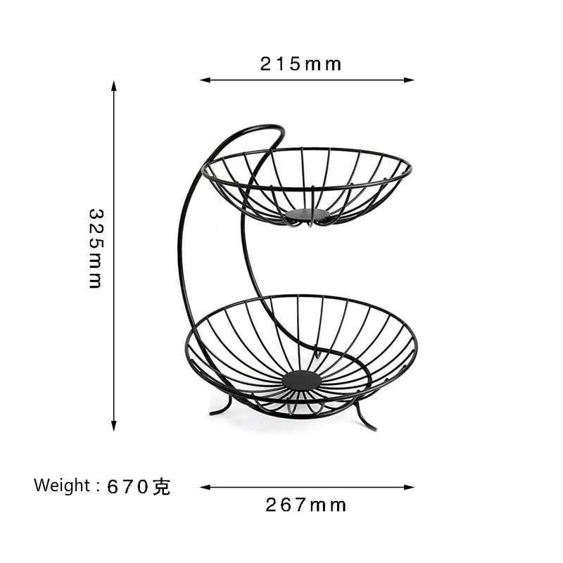 Metal Fruit Bowl - Creative Iron Art Design for Home