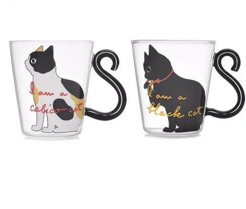 Milk Cup 250ML, Glass Cat-Themed Personalized Mug