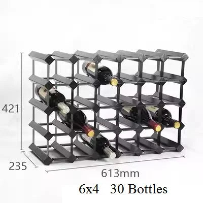 Modern Versatile Pine & Metal Wine Shelf