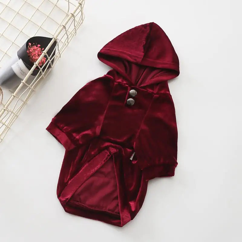 Dense Velvet Hooded Sweater for Dogs - Fall/Winter
