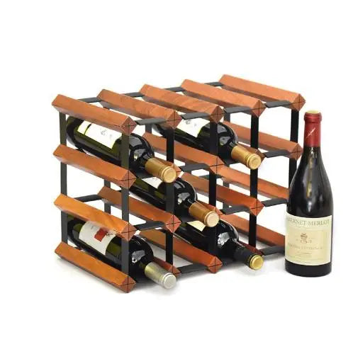 Modern Versatile Pine & Metal Wine Shelf