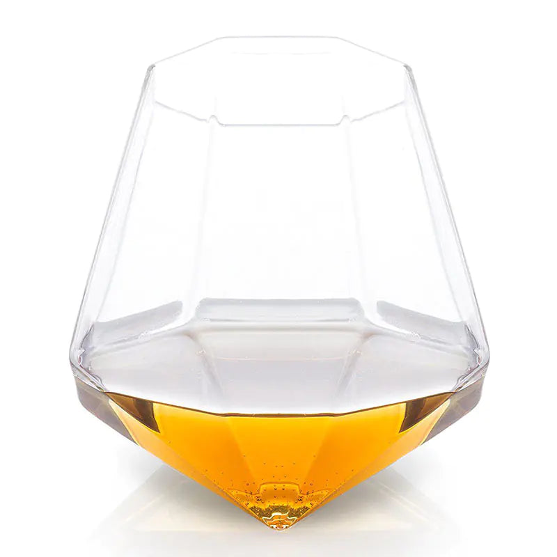 Diamond-Shaped Glass Cup for Whiskey and Cocktails