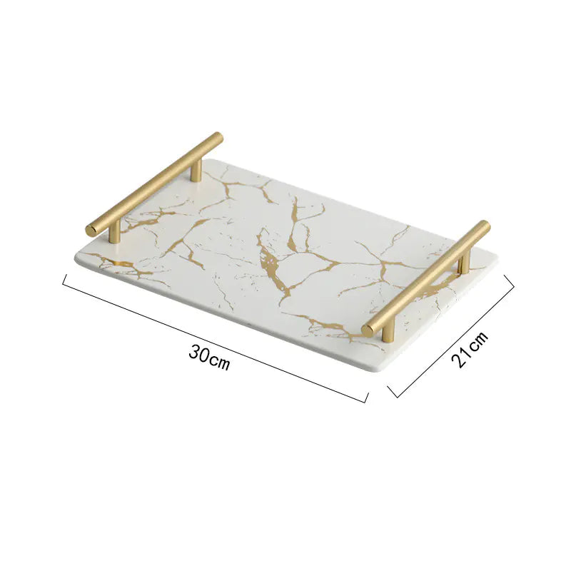 Elegant Marble Porcelain Serving Tray