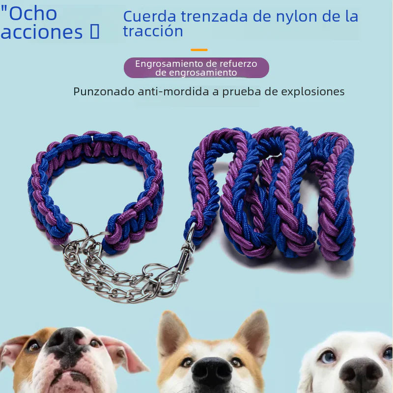 Wholesale Braided Dog Collar and Leash Nylon Rope