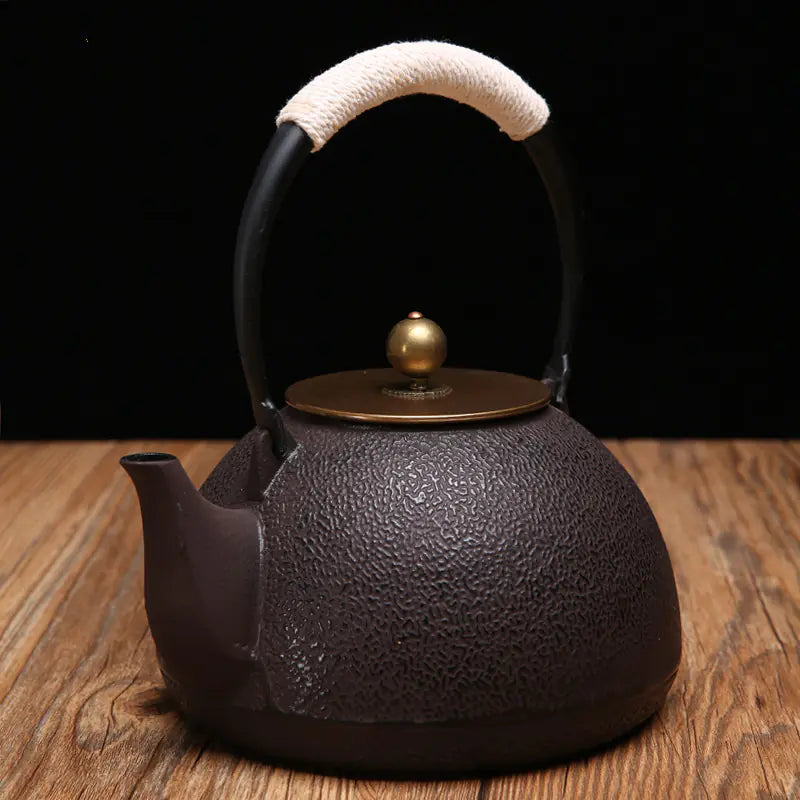 Handcrafted Round Iron Teapot