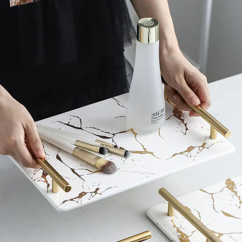 Elegant Marble Porcelain Serving Tray