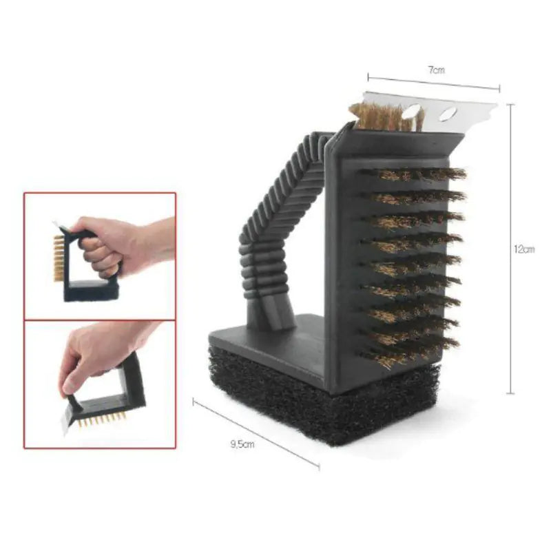 3-in-1 BBQ Cleaning Brush for Outdoor Grilling