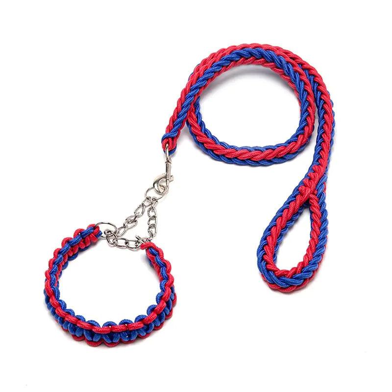 Wholesale Braided Dog Collar and Leash Nylon Rope