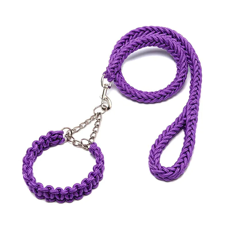 Wholesale Braided Dog Collar and Leash Nylon Rope