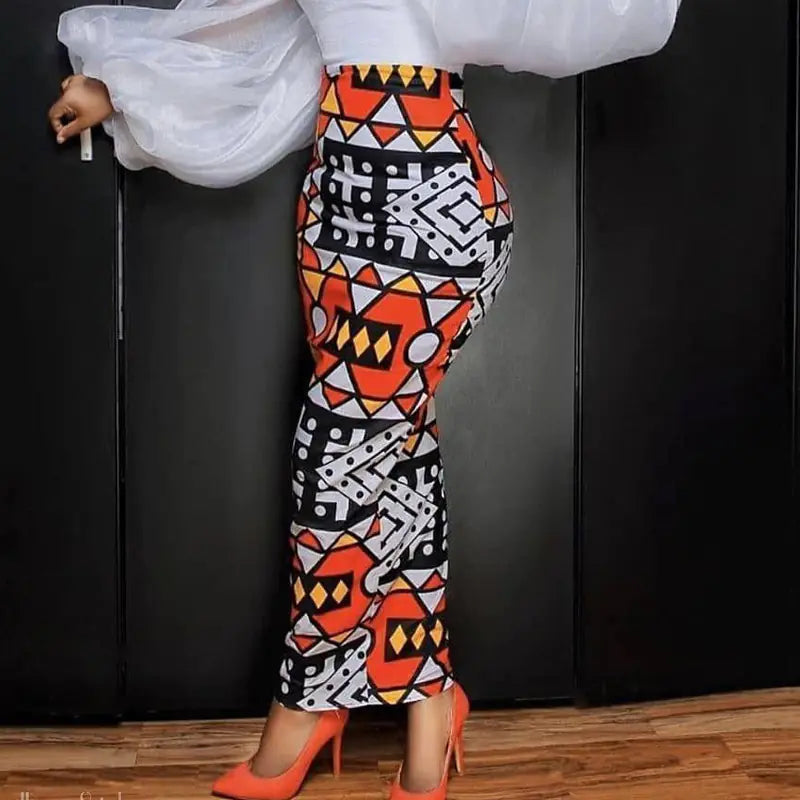 Chic High Waist Geometric Skirt