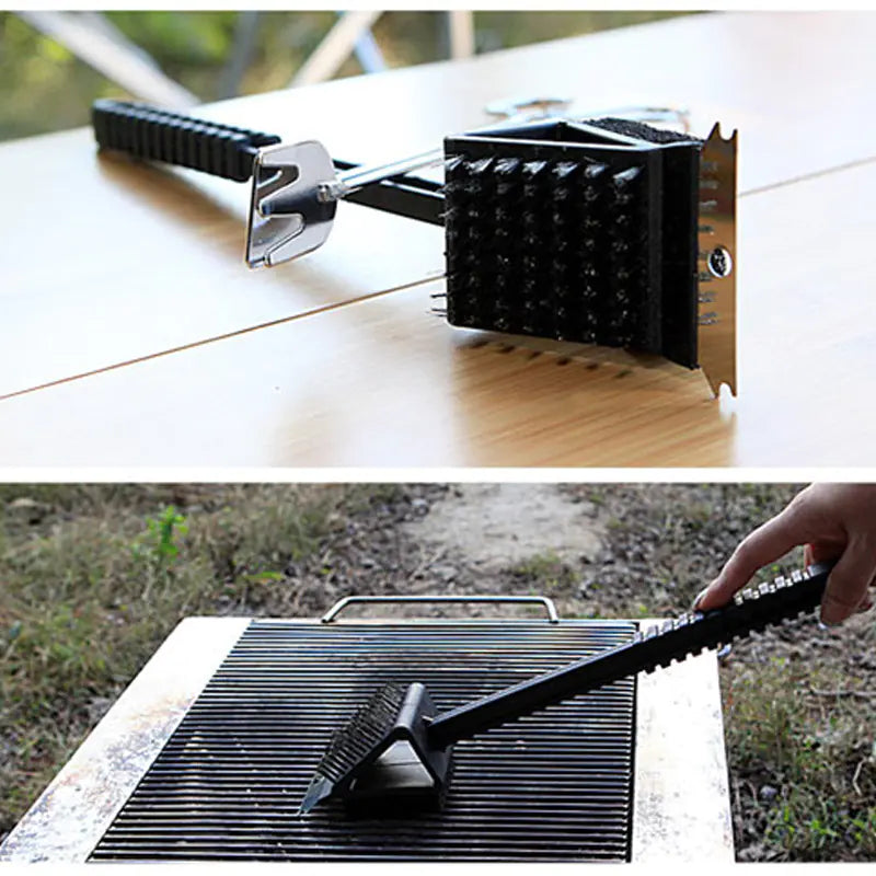 3-in-1 BBQ Cleaning Brush for Outdoor Grilling