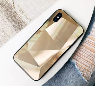 Chic 3D Diamond Mirror Couple's Case