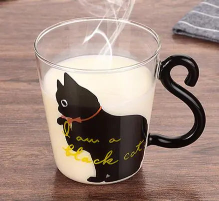 Milk Cup 250ML, Glass Cat-Themed Personalized Mug