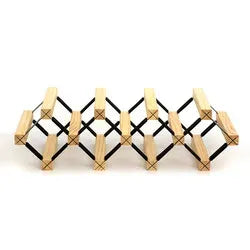 Modern Versatile Pine & Metal Wine Shelf
