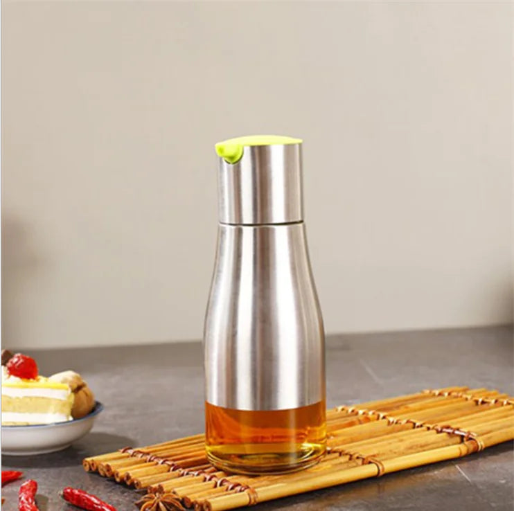 Oil Dispenser with Leak-Proof Stainless Steel Glass