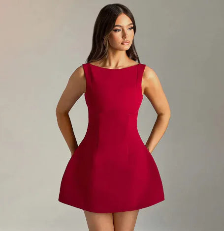 Backless Slim Fit Mini Dress