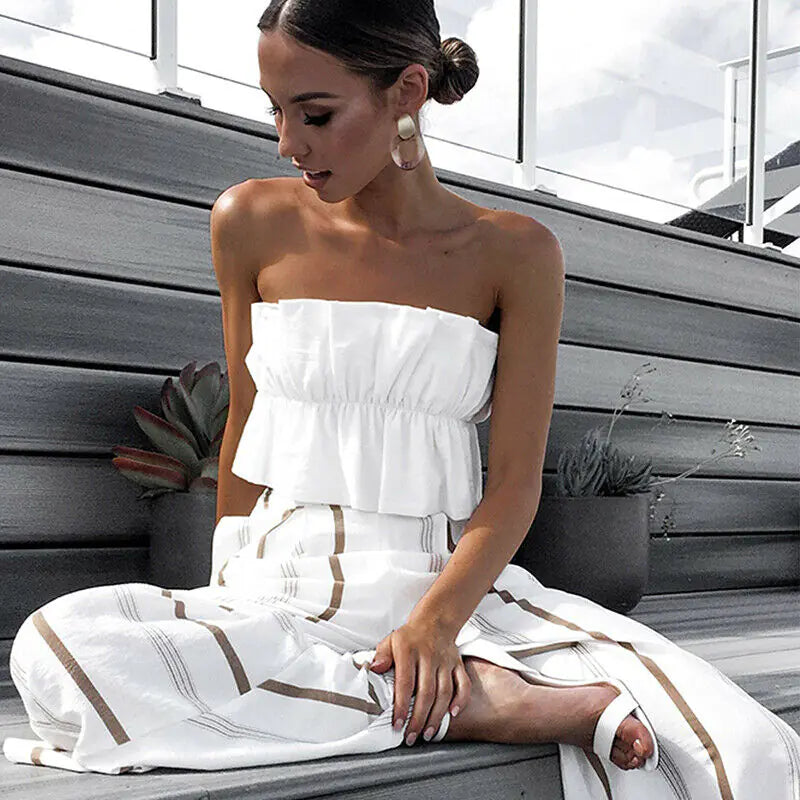 Off Shoulder Ruffled Tube Top for Women