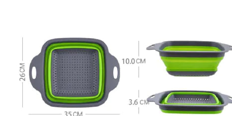 SquareFlex Draining Basket - Collapsible Silicone Basket