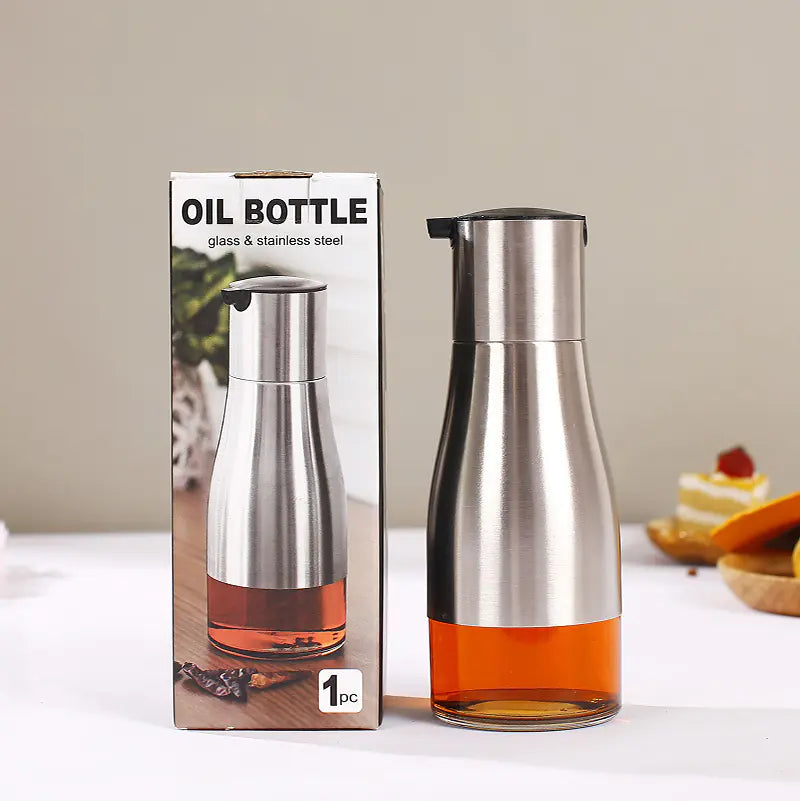 Oil Dispenser with Leak-Proof Stainless Steel Glass