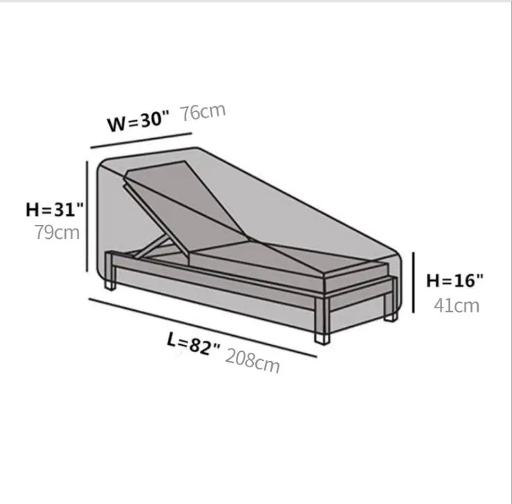 Oxford Cloth Outdoor Lounge Chair Cover, Dust & Rain Proof