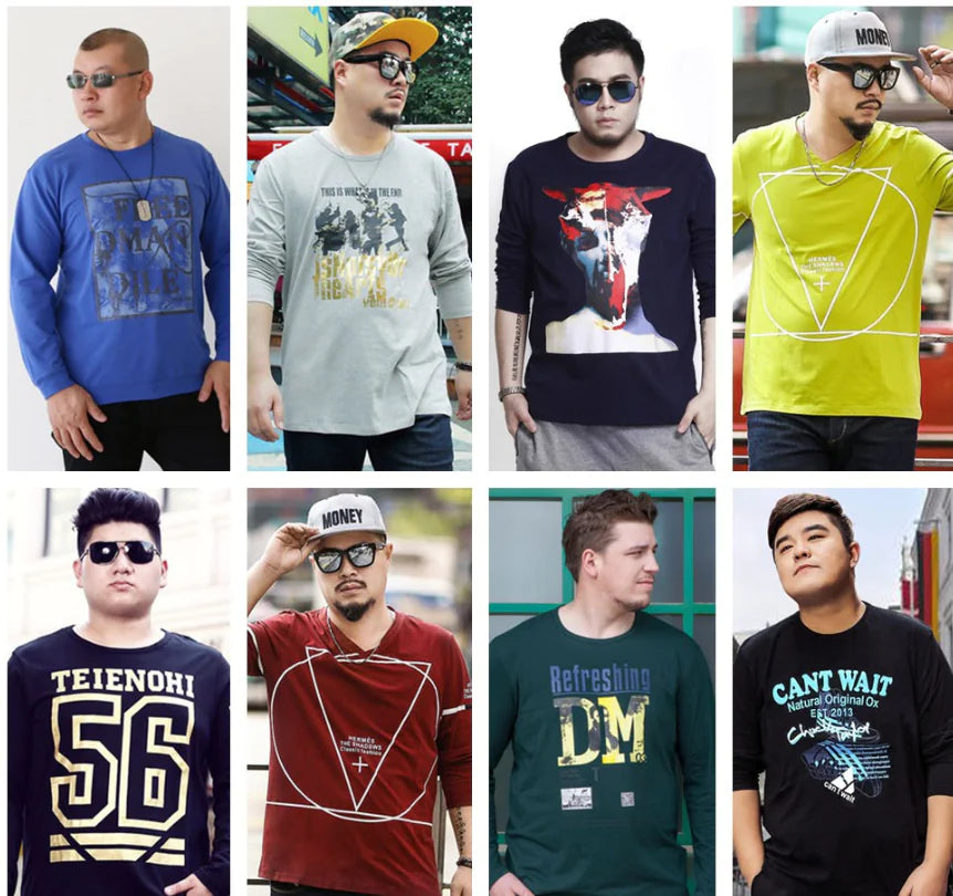 Plus Size Men's Casual Long Sleeve T-Shirt (Fall Collection)