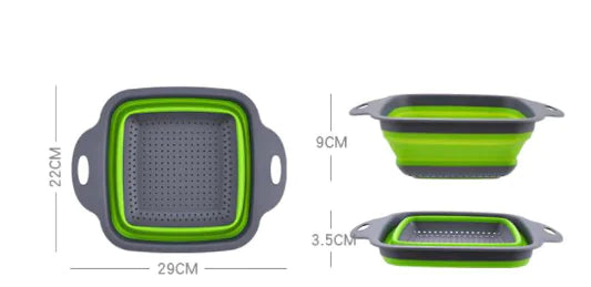 SquareFlex Draining Basket - Collapsible Silicone Basket