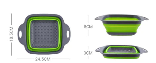 SquareFlex Draining Basket - Collapsible Silicone Basket