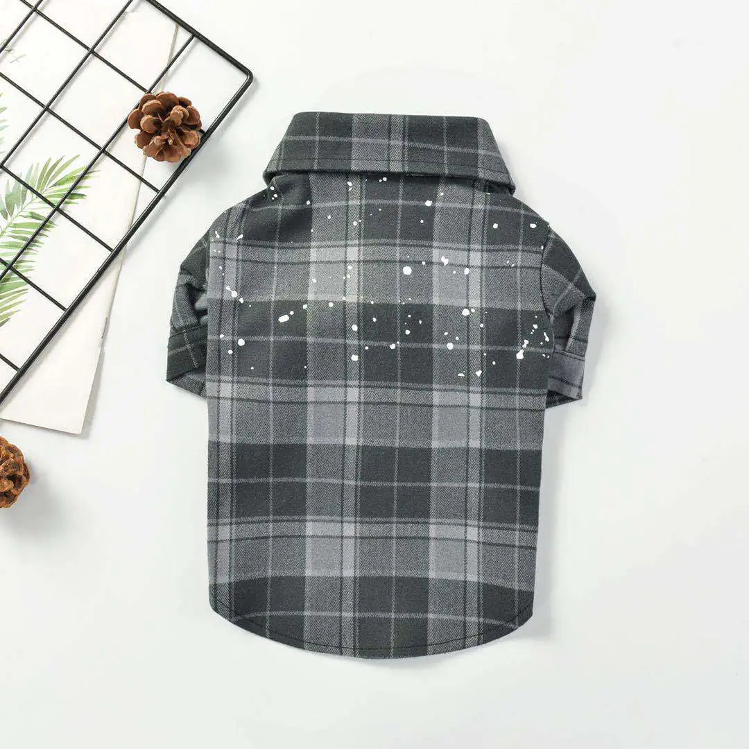 Casual Cotton Plaid Shirt for Pets - Autumn & Winter