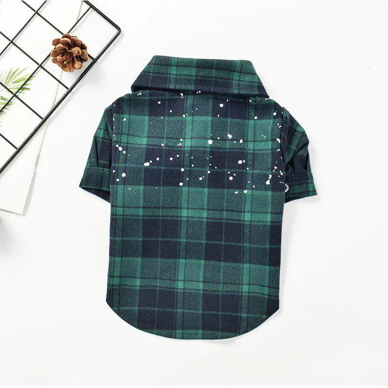 Casual Cotton Plaid Shirt for Pets - Autumn & Winter