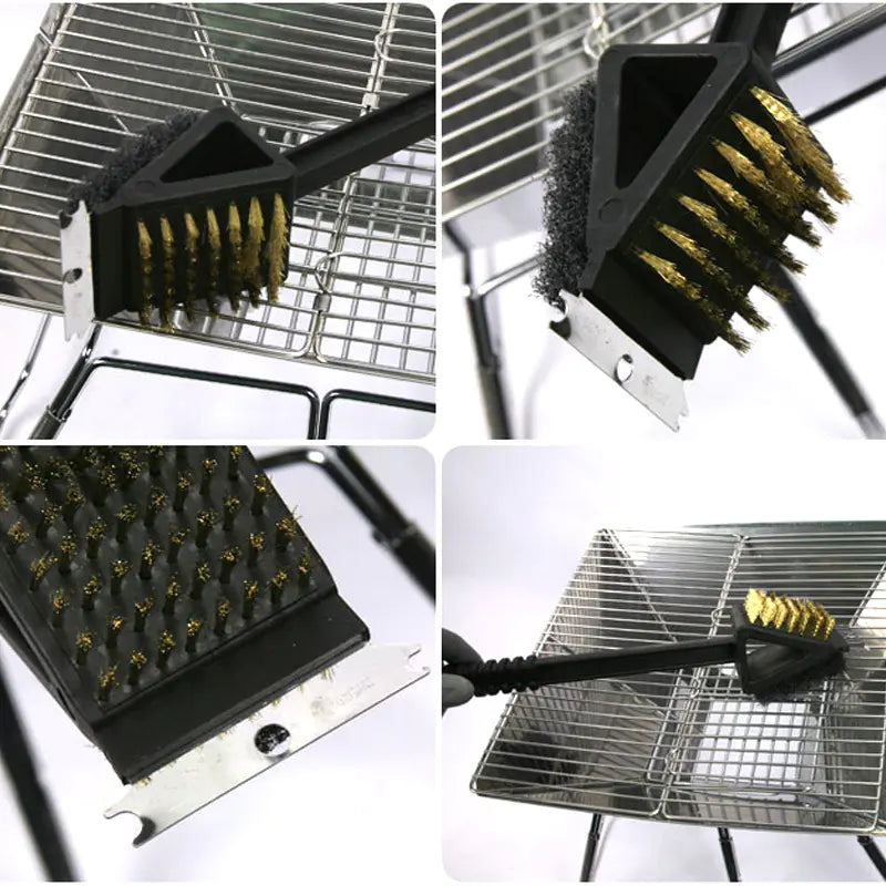 3-in-1 BBQ Cleaning Brush for Outdoor Grilling