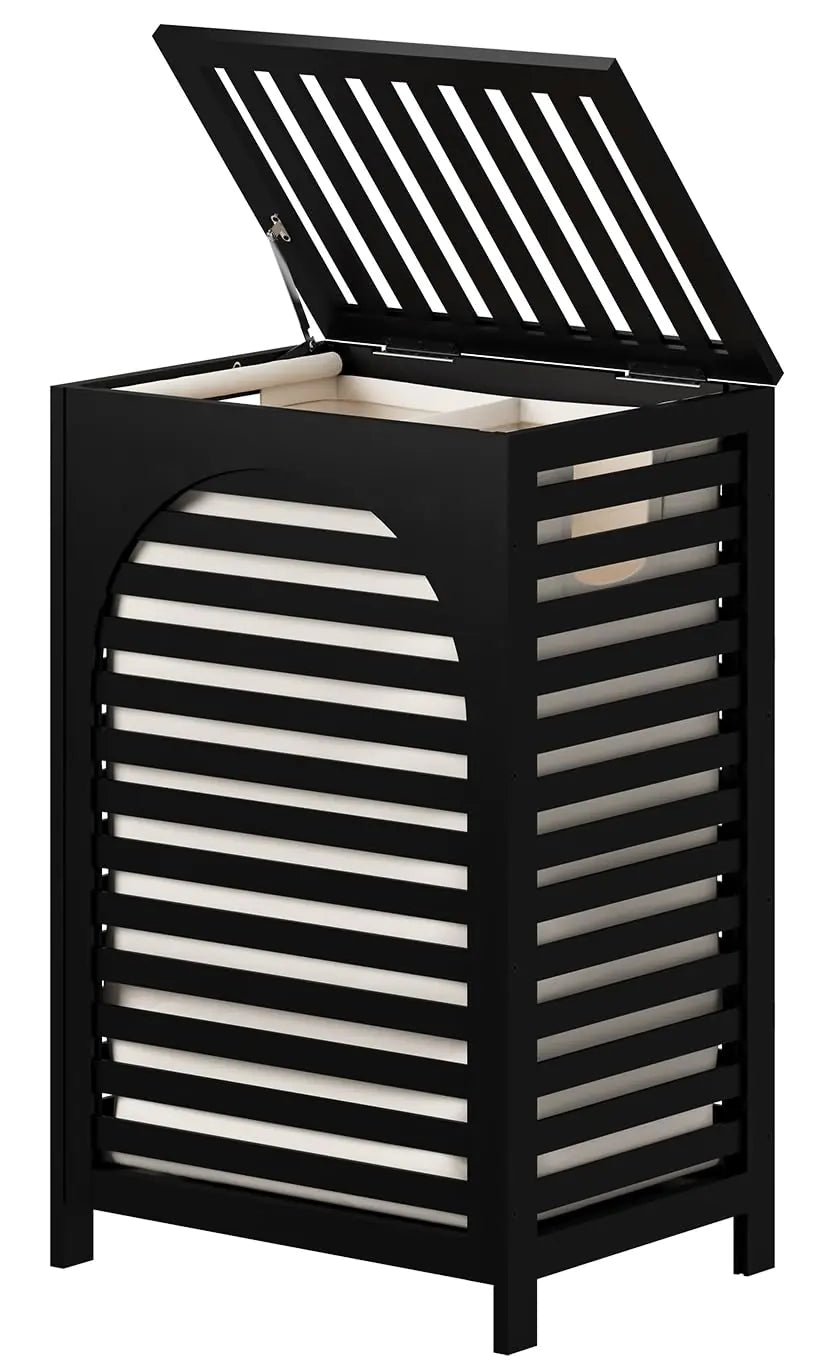Stylish Bamboo Laundry Basket with Removable Liner - 85L