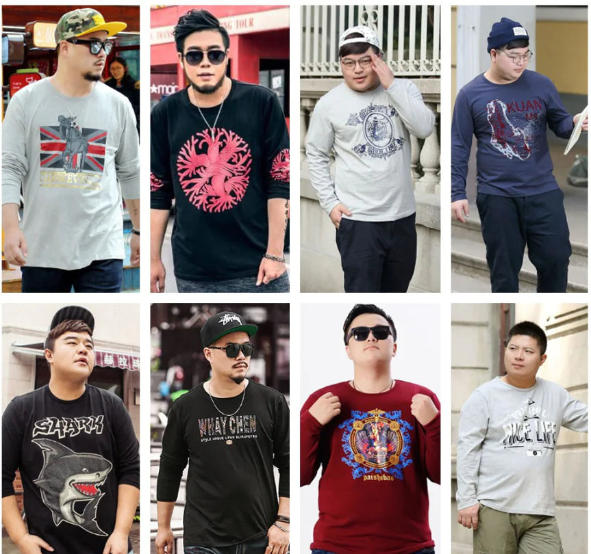 Plus Size Men's Casual Long Sleeve T-Shirt (Fall Collection)