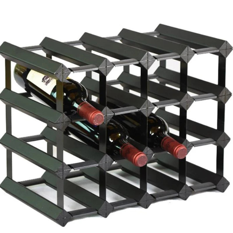 Modern Versatile Pine & Metal Wine Shelf