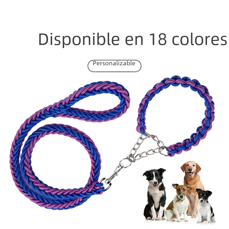 Wholesale Braided Dog Collar and Leash Nylon Rope