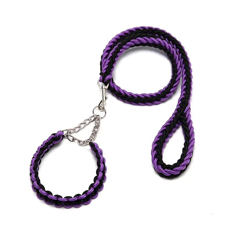 Wholesale Braided Dog Collar and Leash Nylon Rope