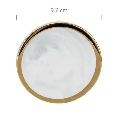 Nordic Style Marble Ceramic Coaster with Gold Edge
