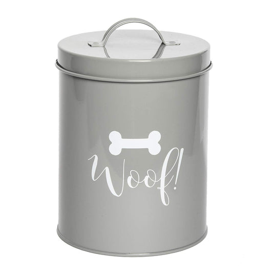 Chic Pet Treat Metal Jar with Seal Lid - Casper Grey