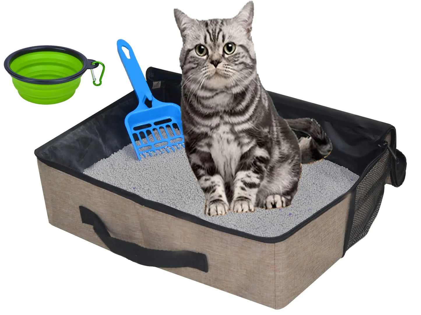 Easy-Carry Cat Litter Box for Travel