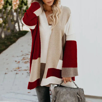 Color Block Cozy Knit Cardigan