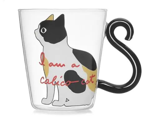 Milk Cup 250ML, Glass Cat-Themed Personalized Mug