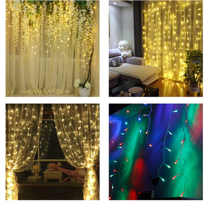 Christmas LED Curtain Lights, 3x3m Decorative Lights