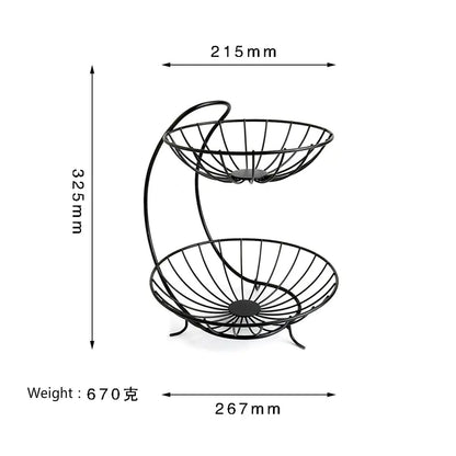 Metal Fruit Bowl - Creative Iron Art Design for Home