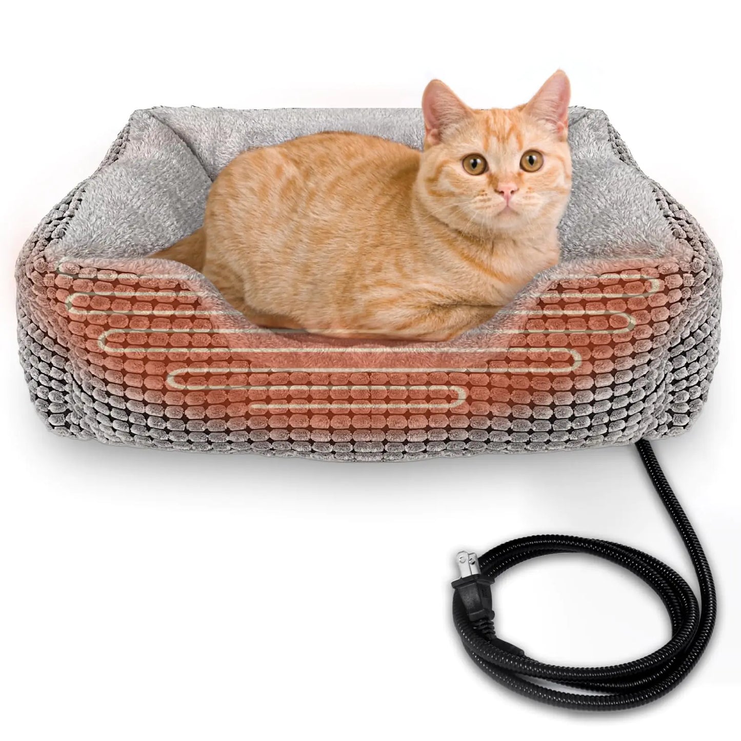 CozyTherm Heated Cat Bed 23x20 - Grey