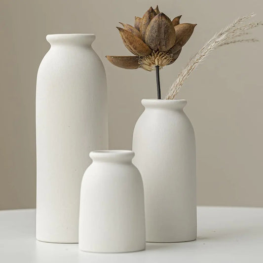 Rustic Boho Vase Collection - 3 Piece Set for Modern Decor