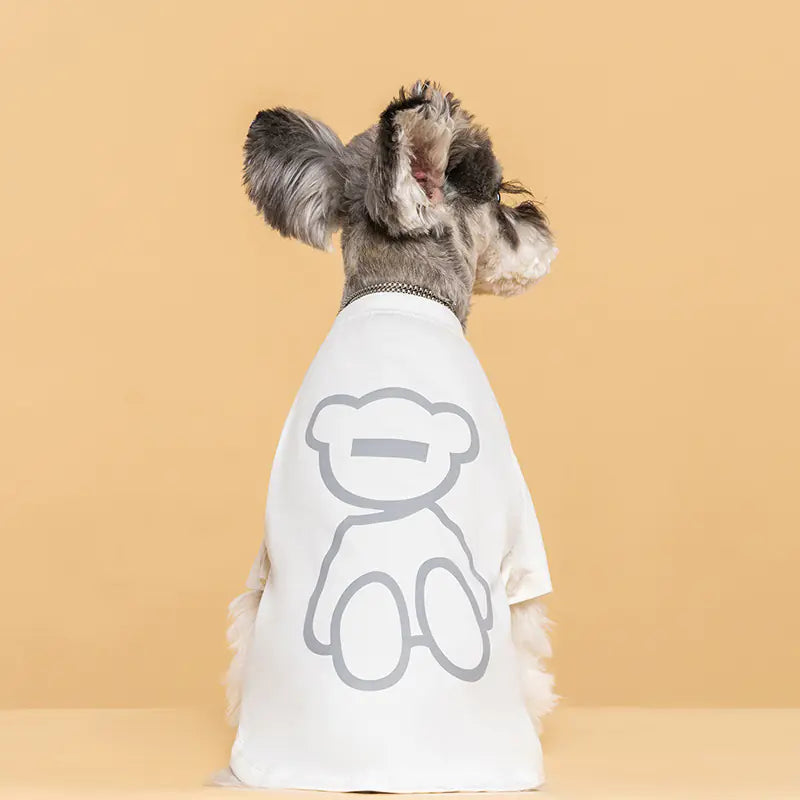 Bear Print Reflective Dog Shirt