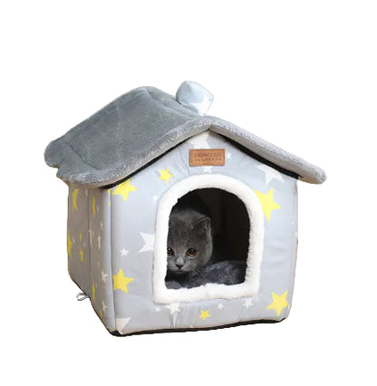 Warm Closed Dog Kennel House for Pets