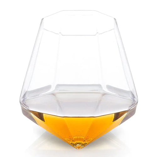 Diamond-Shaped Glass Cup for Whiskey and Cocktails